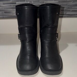 Charlotte Russe Black Moto Boots
